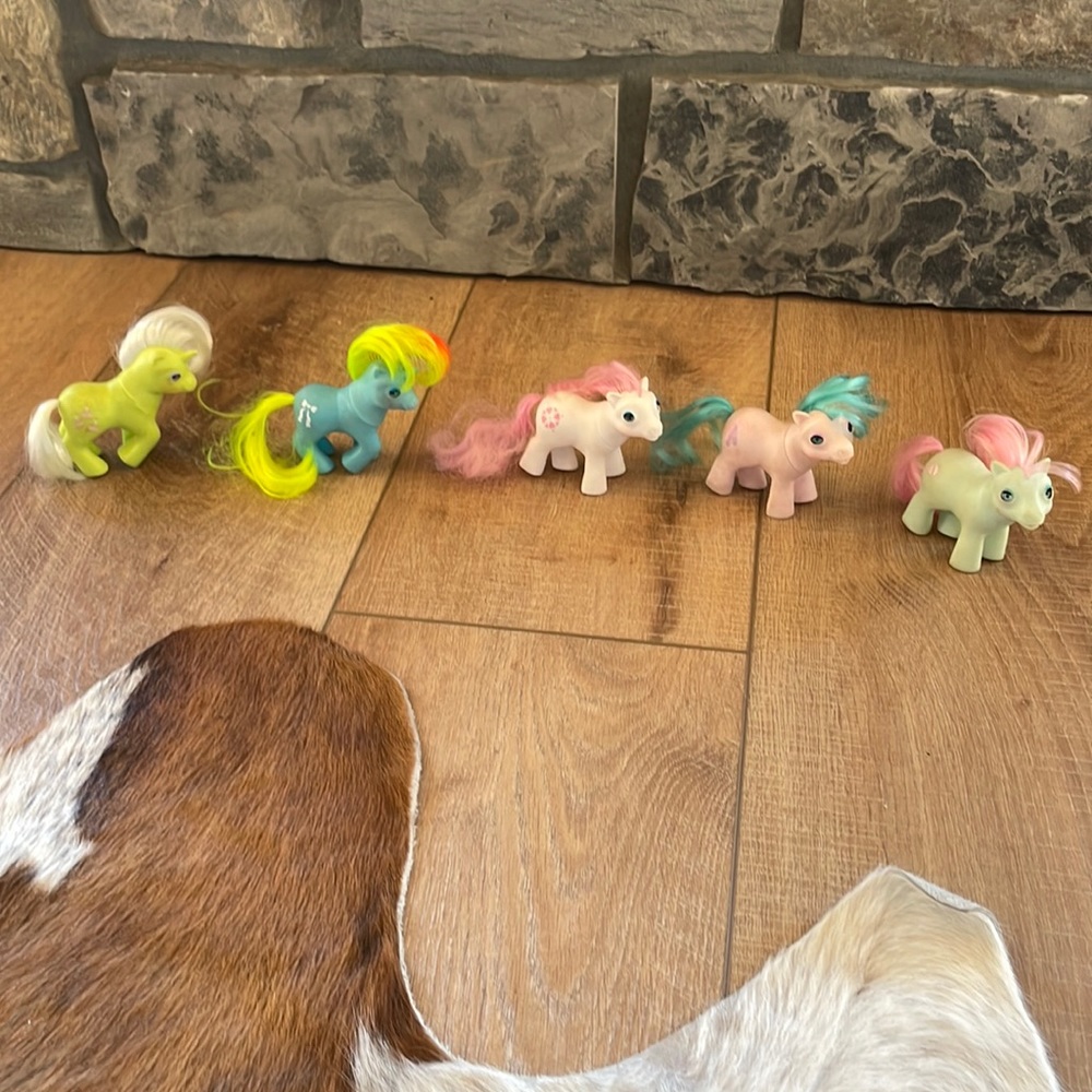 5 baby blinky eye my little ponies 1986